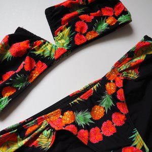 Mara Hoffman V-Wire Floral Garlands Black Bikini